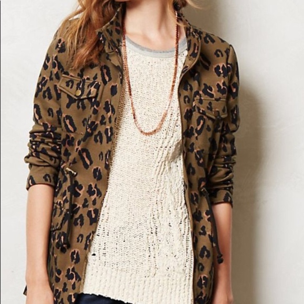 Anthropologie Tabitha Leopard Print Jacket XSP